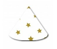 Пленка полупрозрачная для  созданиия 10 абажуров на гирлянду. 5листов А4. Белый, звезды золотые. 115г/м